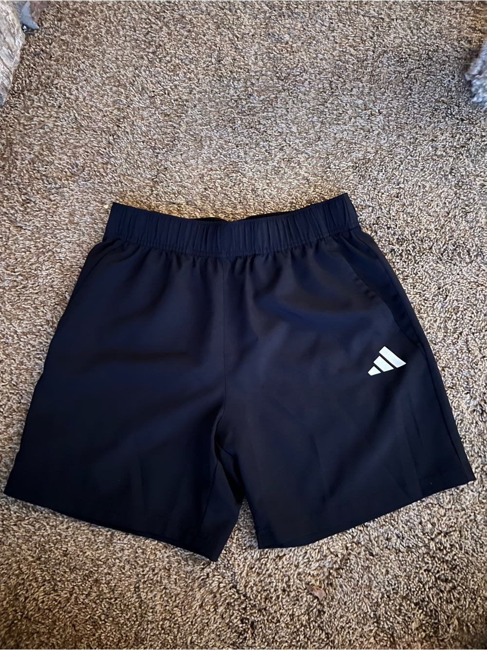 Boys Adidas Black Kids Shorts with White Logo